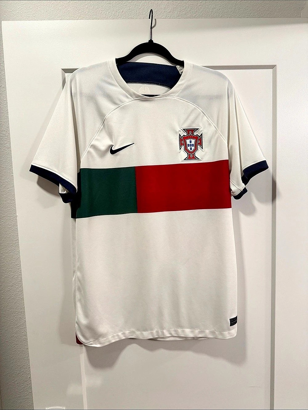 Nike Portugal 2022/23 Stadium Away Jersey White & Green Large